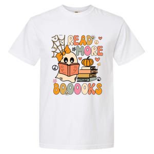 Cute Booooks Ghost Read More Books Funny Teacher Halloween Garment-Dyed Heavyweight T-Shirt