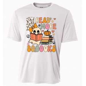 Cute Booooks Ghost Read More Books Funny Teacher Halloween Cooling Performance Crew T-Shirt