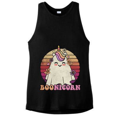 Cute Boonicorn Ghost Pink Bangs Unicorn Boo Groovy Halloween Gift Ladies PosiCharge Tri-Blend Wicking Tank