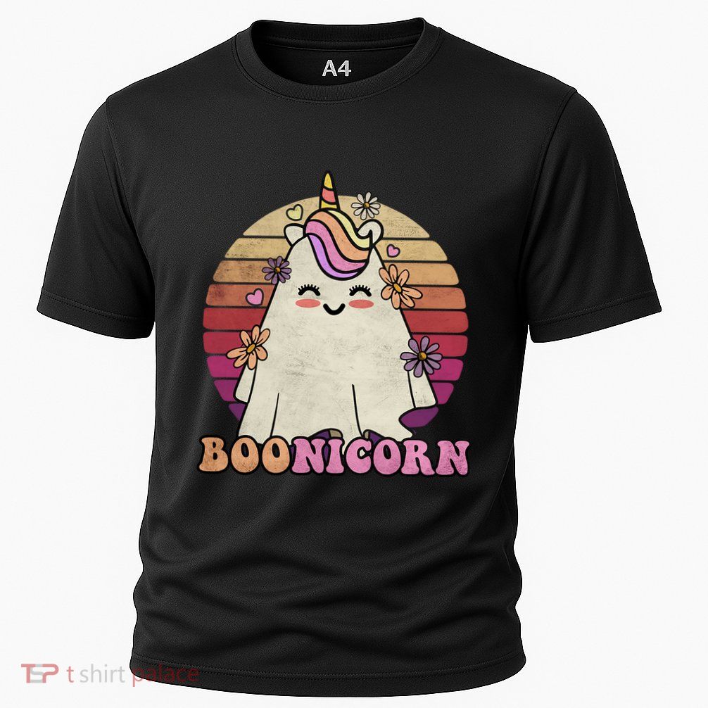 Cute Boonicorn Ghost Pink Bangs Unicorn Boo Groovy Halloween Gift Performance Shirt