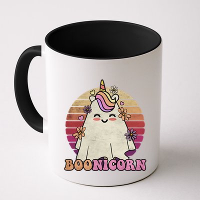 Cute Boonicorn Ghost Pink Bangs Unicorn Boo Groovy Halloween Gift Mug