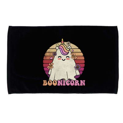 Cute Boonicorn Ghost Pink Bangs Unicorn Boo Groovy Halloween Gift Microfiber Hand Towel