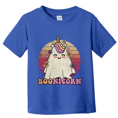 Cute Boonicorn Ghost Pink Bangs Unicorn Boo Groovy Halloween Gift Toddler T-Shirt