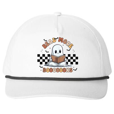 Cute Booooks Ghost Read More Books Funny Teacher Halloween Funny Gift Snapback Five-Panel Rope Hat