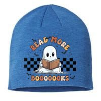 Cute Booooks Ghost Read More Books Funny Teacher Halloween Funny Gift Sustainable Beanie