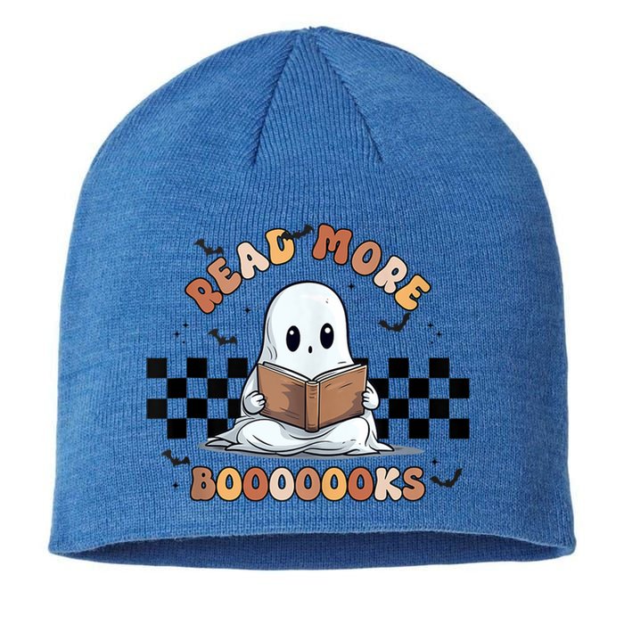 Cute Booooks Ghost Read More Books Funny Teacher Halloween Funny Gift Sustainable Beanie