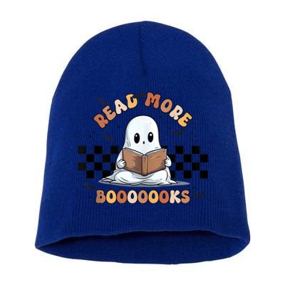 Cute Booooks Ghost Read More Books Funny Teacher Halloween Funny Gift Short Acrylic Beanie