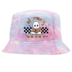 Cute Booooks Ghost Read More Books Funny Teacher Halloween Funny Gift Tie-Dyed Bucket Hat