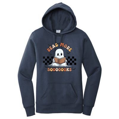 Cute Booooks Ghost Read More Books Funny Teacher Halloween Funny Gift Women's Pullover Hoodie