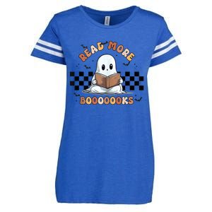 Cute Booooks Ghost Read More Books Funny Teacher Halloween Funny Gift Enza Ladies Jersey Football T-Shirt