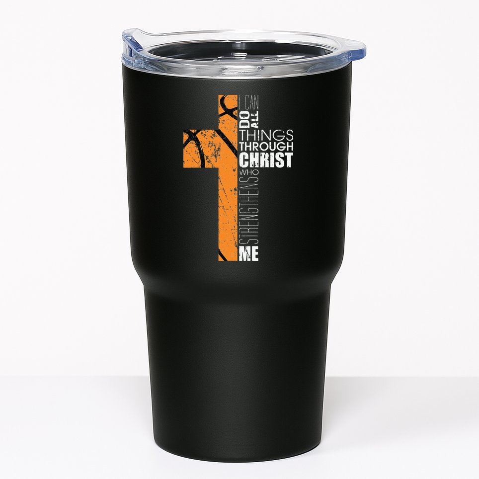 Christian Basketball Gifts Religious Verses Tumbler