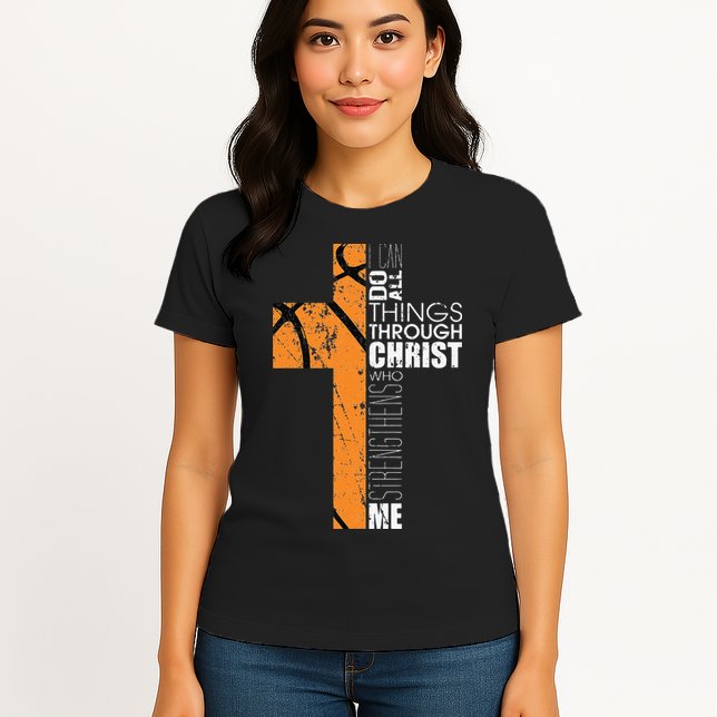 Christian Basketball Gifts Religious Verses Womens T-Shirt