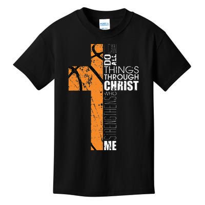 Christian Basketball Gifts Religious Verses Kids T-Shirt