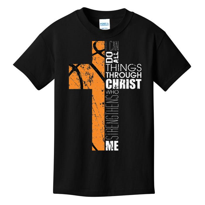 Christian Basketball Gifts Religious Verses Kids T-Shirt