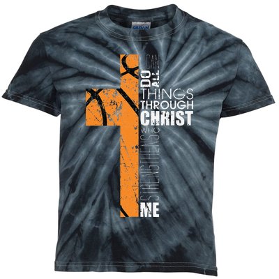 Christian Basketball Gifts Religious Verses Kids Tie-Dye T-Shirt