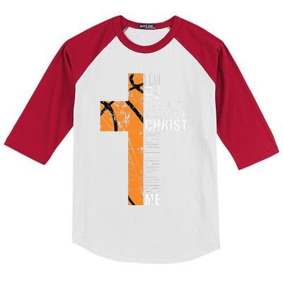 Christian Basketball Gifts Religious Verses Kids Colorblock Raglan Jersey