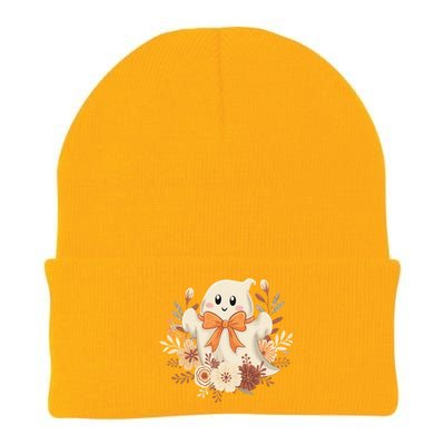 Coquette Bow Ghost Halloween Flower Ghost Spooky Lace Ghost Knit Cap Winter Beanie