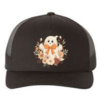 Coquette Bow Ghost Halloween Flower Ghost Spooky Lace Ghost Yupoong Adult 5-Panel Trucker Hat