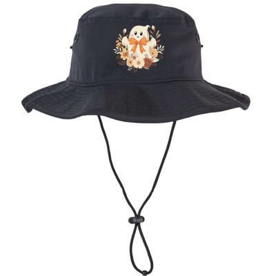 Coquette Bow Ghost Halloween Flower Ghost Spooky Lace Ghost Legacy Cool Fit Booney Bucket Hat