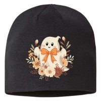 Coquette Bow Ghost Halloween Flower Ghost Spooky Lace Ghost Sustainable Beanie