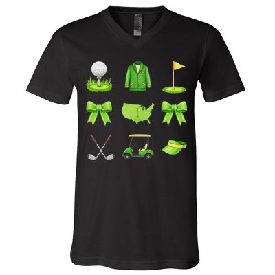 Coquette Bow Golf Tournament For Women V-Neck T-Shirt