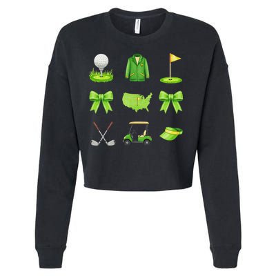 Coquette Bow Golf Tournament For Women Cropped Pullover Crew