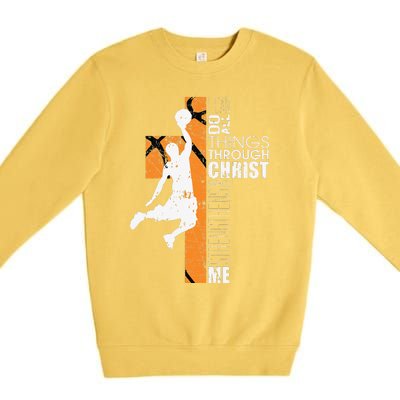 Christian Basketball Gift Philippians 413 Premium Crewneck Sweatshirt