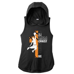 Christian Basketball Gift Philippians 413 Ladies PosiCharge Tri-Blend Wicking Draft Hoodie Tank