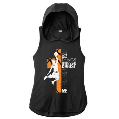 Christian Basketball Gift Philippians 413 Ladies PosiCharge Tri-Blend Wicking Draft Hoodie Tank