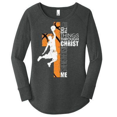 Christian Basketball Gift Philippians 413 Women's Perfect Tri Tunic Long Sleeve Shirt