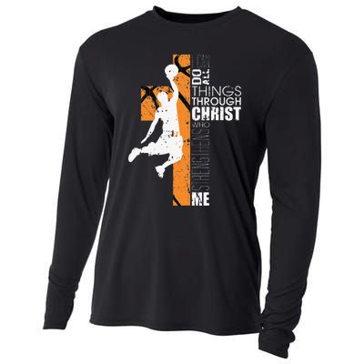 Christian Basketball Gift Philippians 413 Cooling Performance Long Sleeve Crew