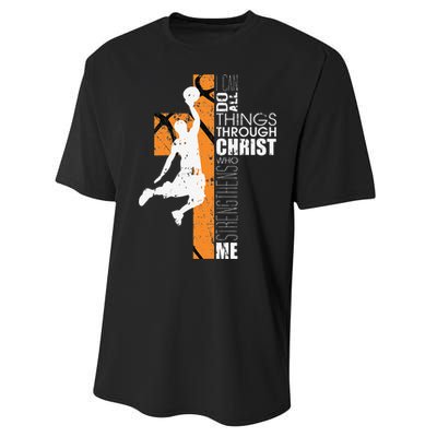 Christian Basketball Gift Philippians 413 Performance Sprint T-Shirt