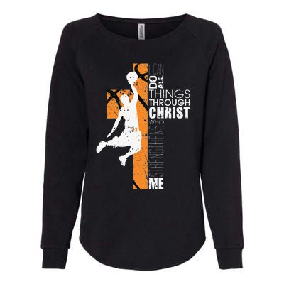 Christian Basketball Gift Philippians 413 Womens California Wash Sweatshirt