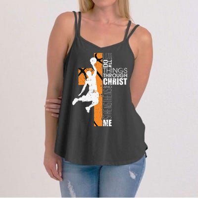 Christian Basketball Gift Philippians 413 Women's Strappy Tank