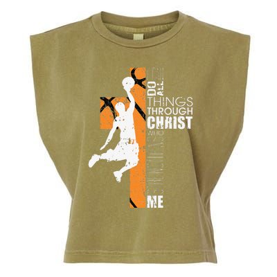 Christian Basketball Gift Philippians 413 Garment-Dyed Women's Muscle Tee