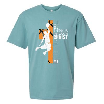 Christian Basketball Gift Philippians 413 Sueded Cloud Jersey T-Shirt