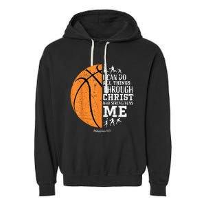 Christian Basketball Gift For Men Boys Kids Religious Gifts Garment-Dyed Fleece Hoodie