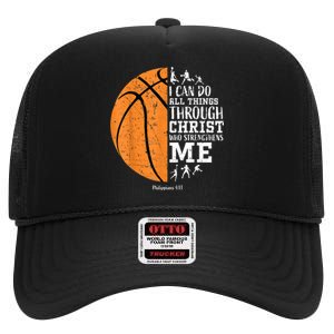 Christian Basketball Gift For Men Boys Kids Religious Gifts High Crown Mesh Back Trucker Hat