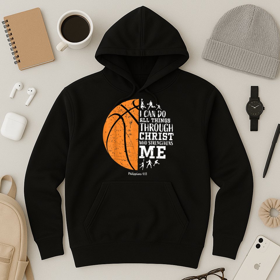 Christian Basketball Gift For Men Boys Kids Religious Gifts Hoodie