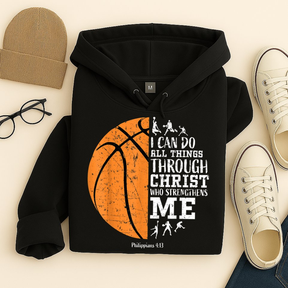 Christian Basketball Gift For Men Boys Kids Religious Gifts Hoodie