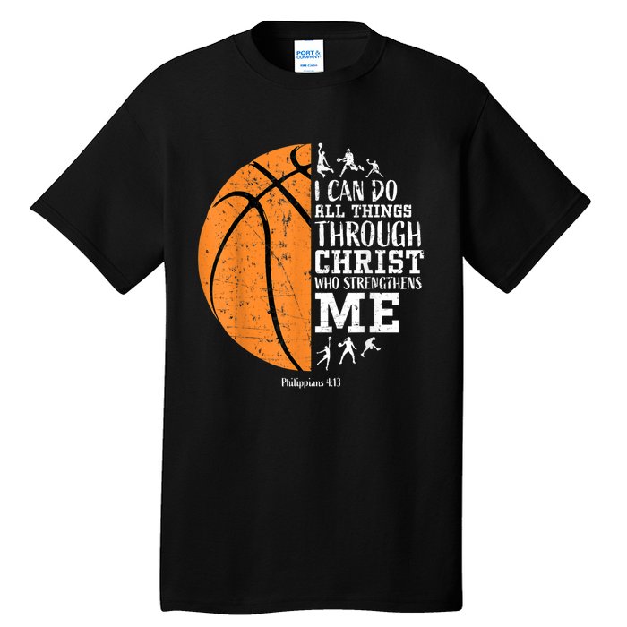 Christian Basketball Gift For Men Boys Kids Religious Gifts Tall T-Shirt