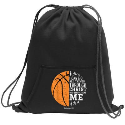 Christian Basketball Gift For Men Boys Kids Religious Gifts Sweatshirt Cinch Pack Bag