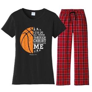 Christian Basketball Gift For Men Boys Kids Religious Gifts Women's Flannel Pajama Set