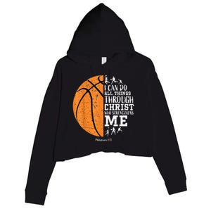 Christian Basketball Gift For Men Boys Kids Religious Gifts Crop Fleece Hoodie