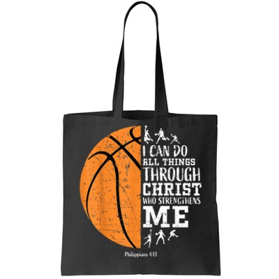 Christian Basketball Gift For Men Boys Kids Religious Gifts Tote Bag