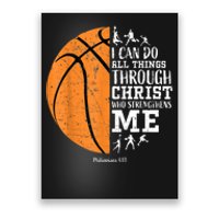 Christian Basketball Gift For Men Boys Kids Religious Gifts Poster