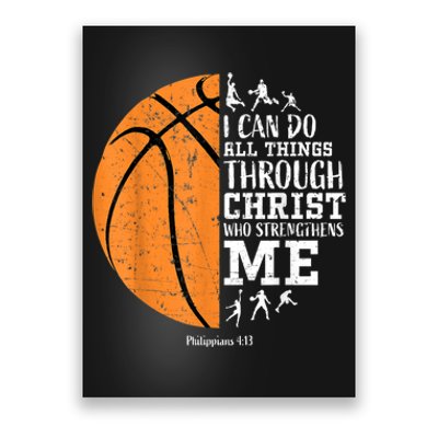 Christian Basketball Gift For Men Boys Kids Religious Gifts Poster