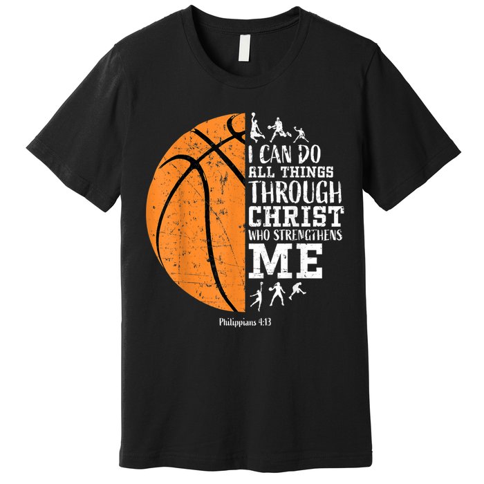 Christian Basketball Gift For Men Boys Kids Religious Gifts Premium T-Shirt