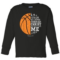 Christian Basketball Gift For Men Boys Kids Religious Gifts Toddler Long Sleeve Shirt