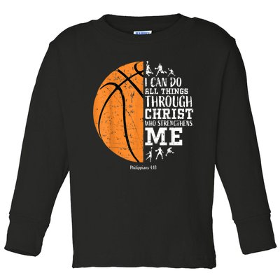 Christian Basketball Gift For Men Boys Kids Religious Gifts Toddler Long Sleeve Shirt